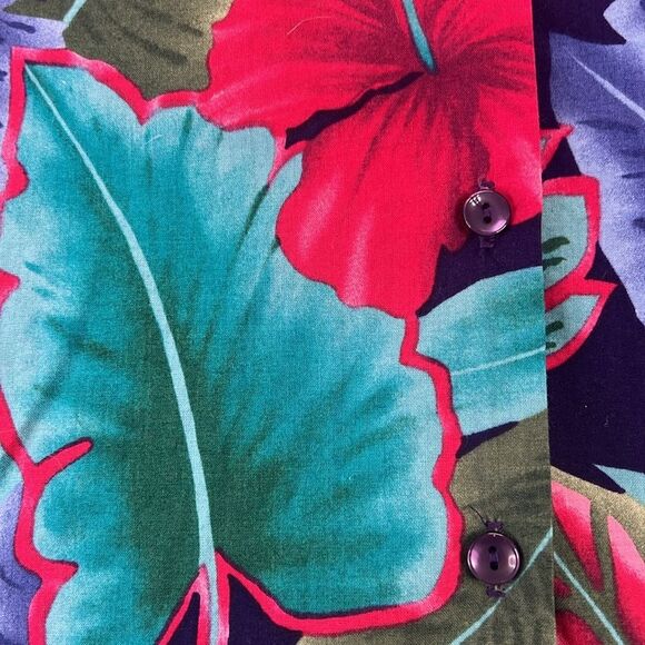 Hilo Hattie Women's Vintage Hawaiian Button Up Shirt Size Large - Picture 5 of 7